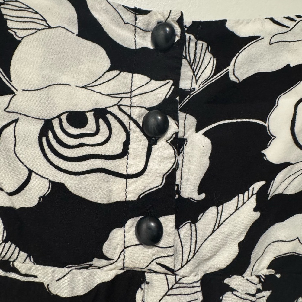 Anthropologie Maeve Zola Womens Floral Shift Dress Black White Pockets Size 12 - Picture 5 of 5